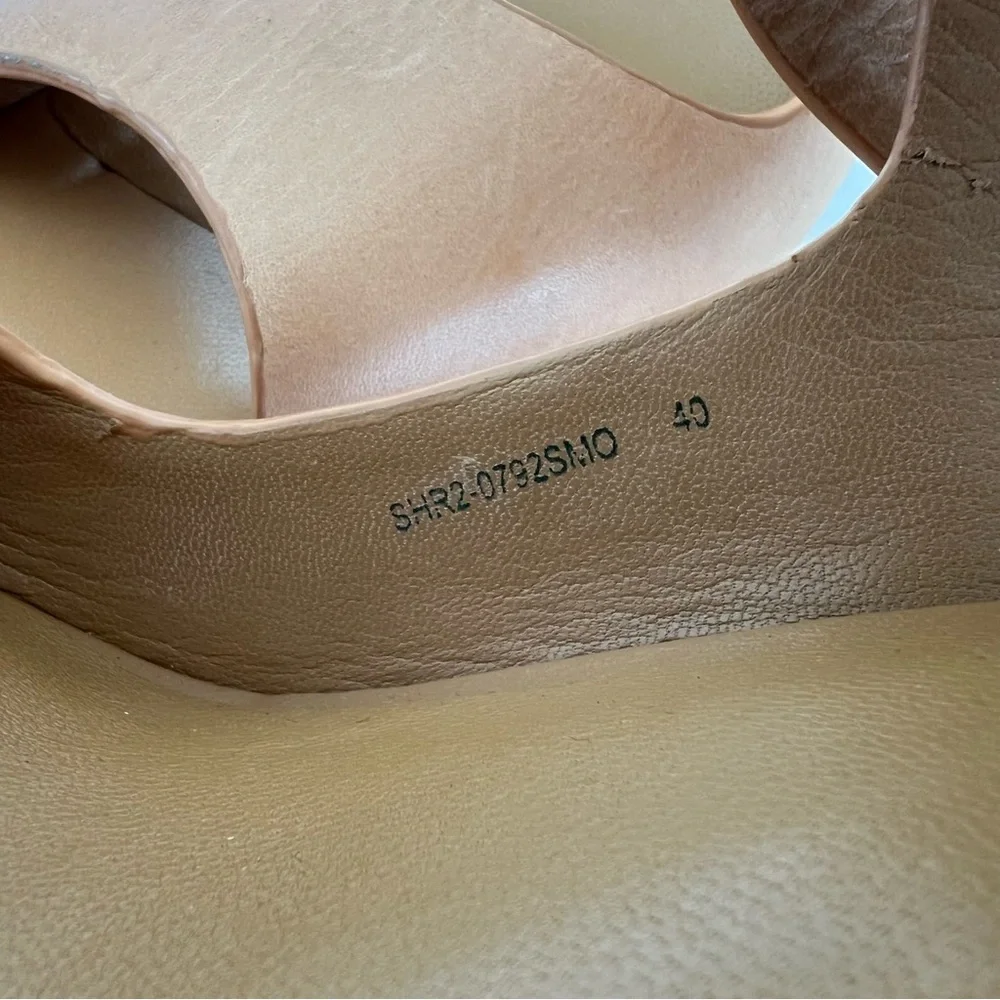 3.1 PHILLIP LIM Caramel Leather Ankle Wrap Buckle Open Heel Sandals Sz 40 NWOT